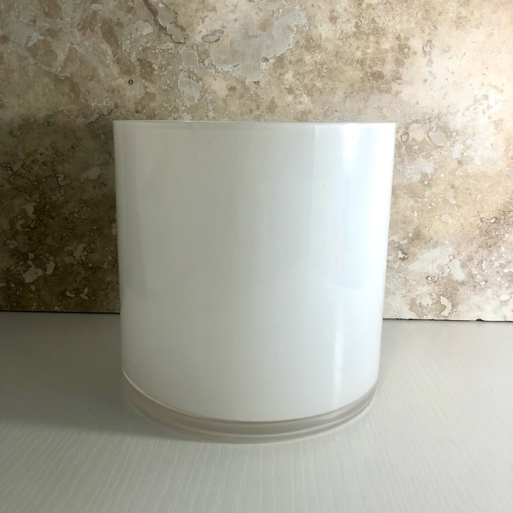 White Glass Cylinder Vase